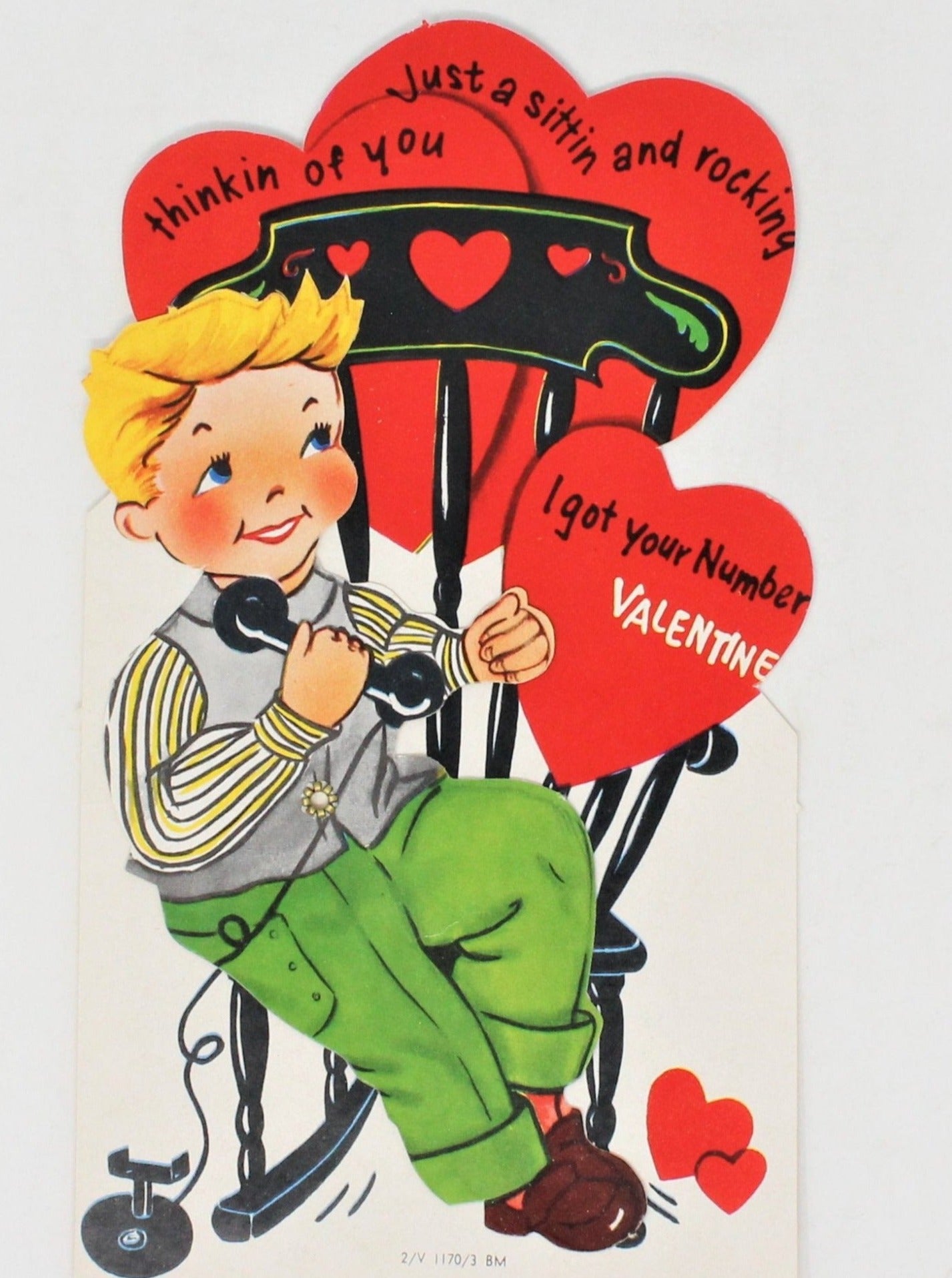 Vintage Tomy Valentine Fishing Greetings Card B7 