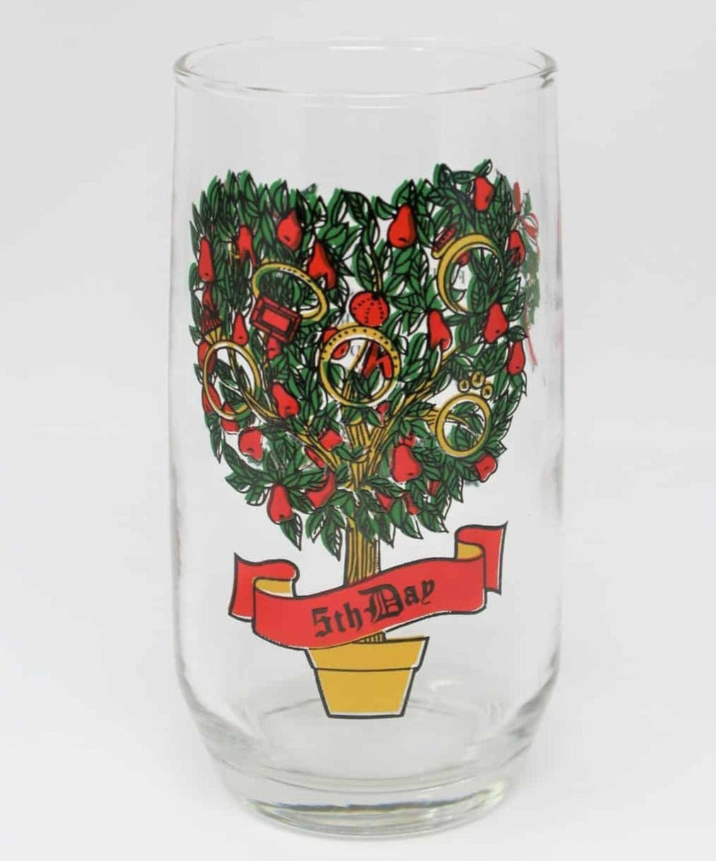 12 Days of Christmas Vintage Glass Set by Anchor Hocking