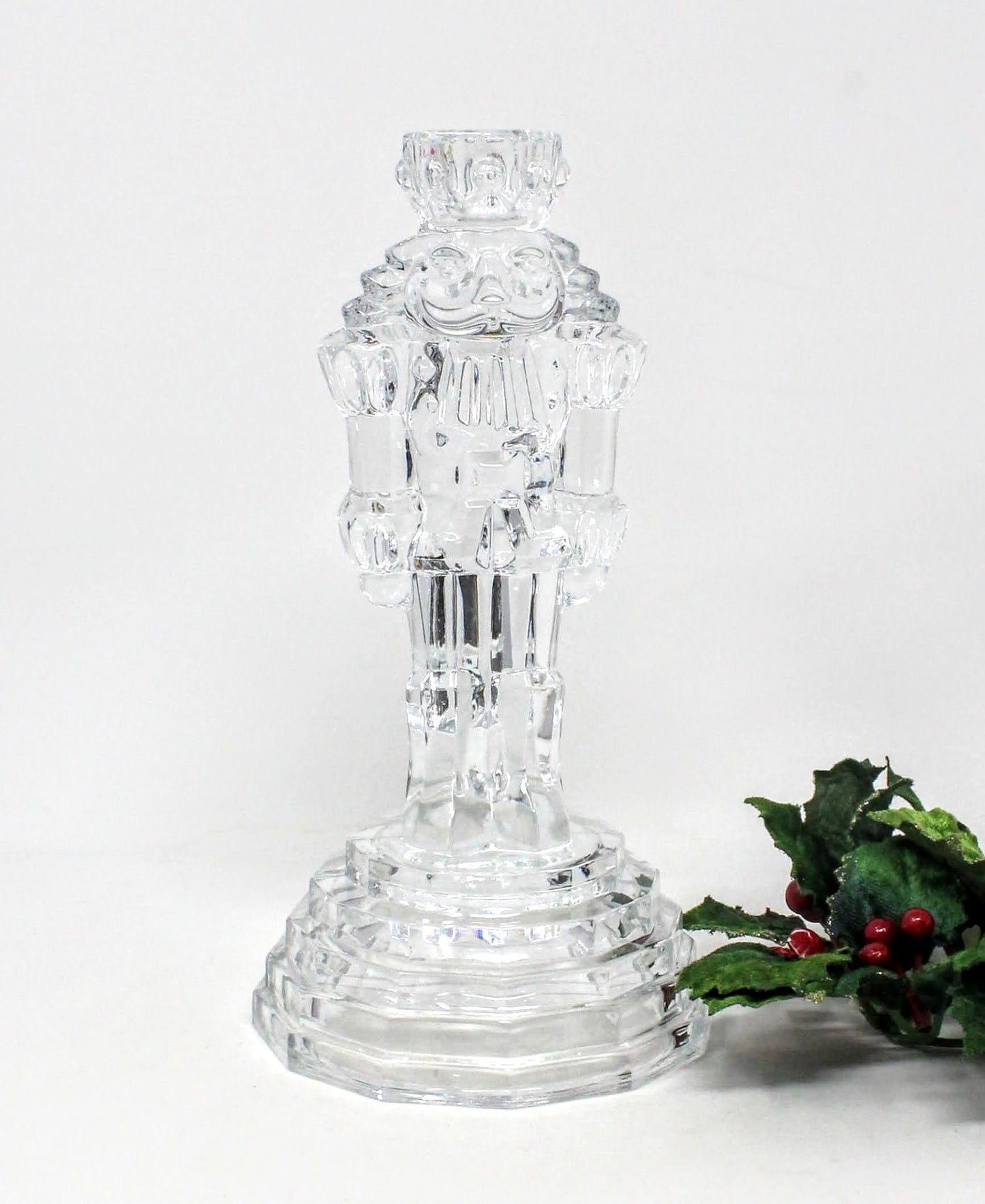 Candle Holder, Christmas Nutcracker, Princess House, St. George Crystal, Vintage