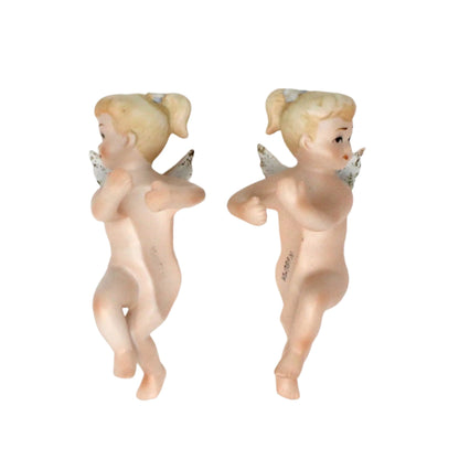 Candle Huggers, Lefton, Cherub Angels, Set of 2, Mid Century, Vintage, RARE KW389