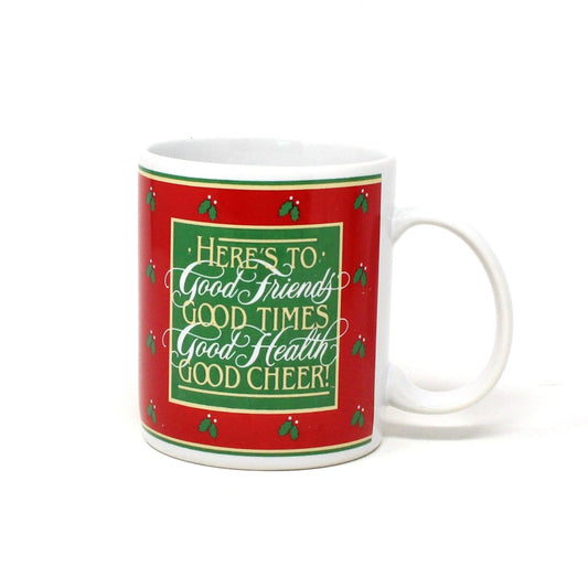 Mug, Hallmark, Christmas Mug, Good Friends, Good Times, Health & Cheer..., Coffee Mug, Vintage