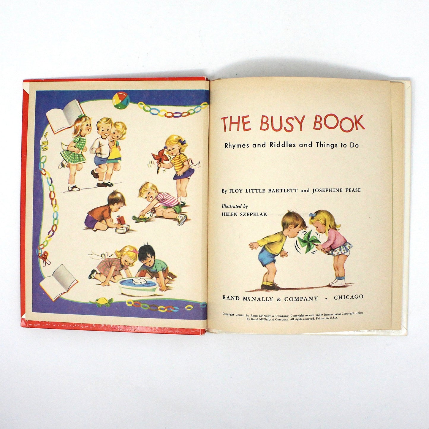 Children's Book, Tip Top Elf Book, The Busy Book, Rand McNally, Hardcover, Vintage 1952