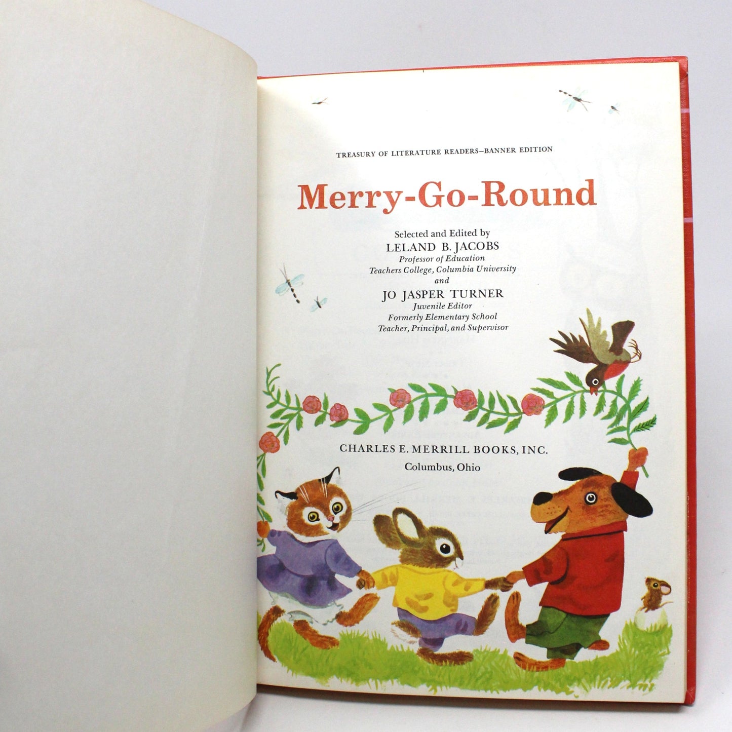 Children's Book, Charles E Merrill, Merry Go Round, Treasury of Literature, Hardcover, Vintage 1966