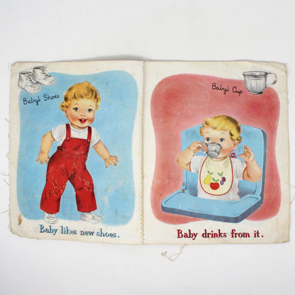 Children's Book, Whitman Cloth Book, Baby's Things, Vintage 1955