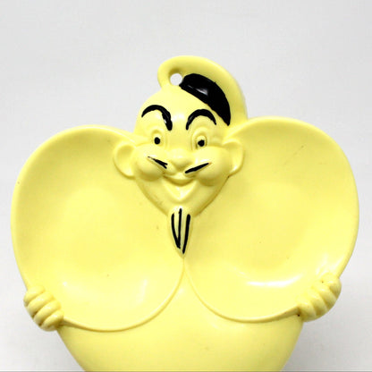 Spoon Rest, Double Spoon Holder, Jolly Chef Yellow, Vintage Collectible Kitchen Utensil