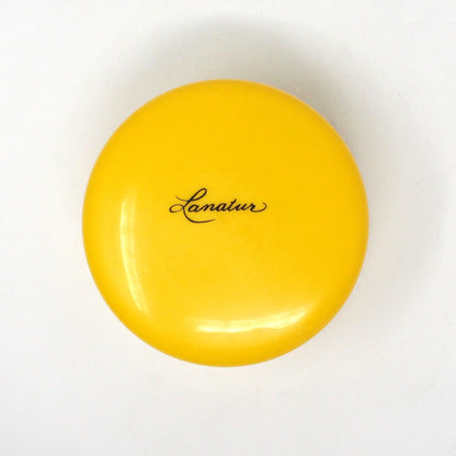 Dusting Powder Box, Lanatur, Yellow Plastic, Vintage