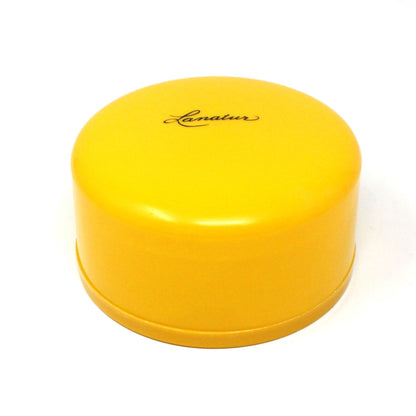 Dusting Powder Box, Lanatur, Yellow Plastic, Vintage