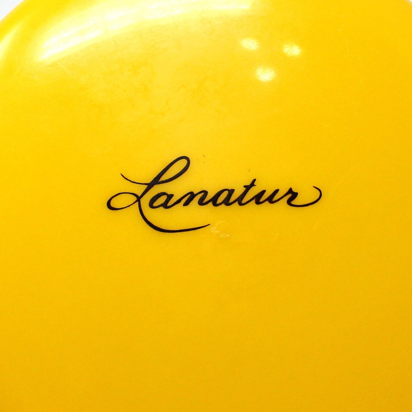 Dusting Powder Box, Lanatur, Yellow Plastic, Vintage