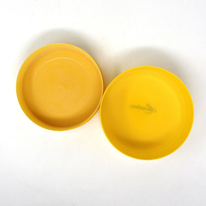 Dusting Powder Box, Lanatur, Yellow Plastic, Vintage