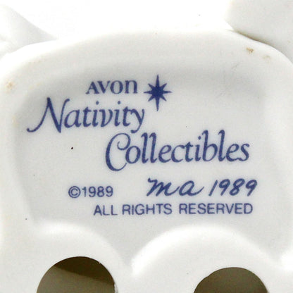 Figurine, Avon, Cherub Angel Nativity Collectibles, White Porcelain, In Original Box, Vintage