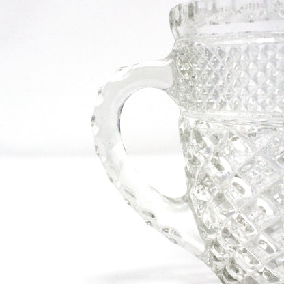 Milk Pitcher, Anchor Hocking, Wexford, Glass Pint Pitcher, 16 oz, Vintage