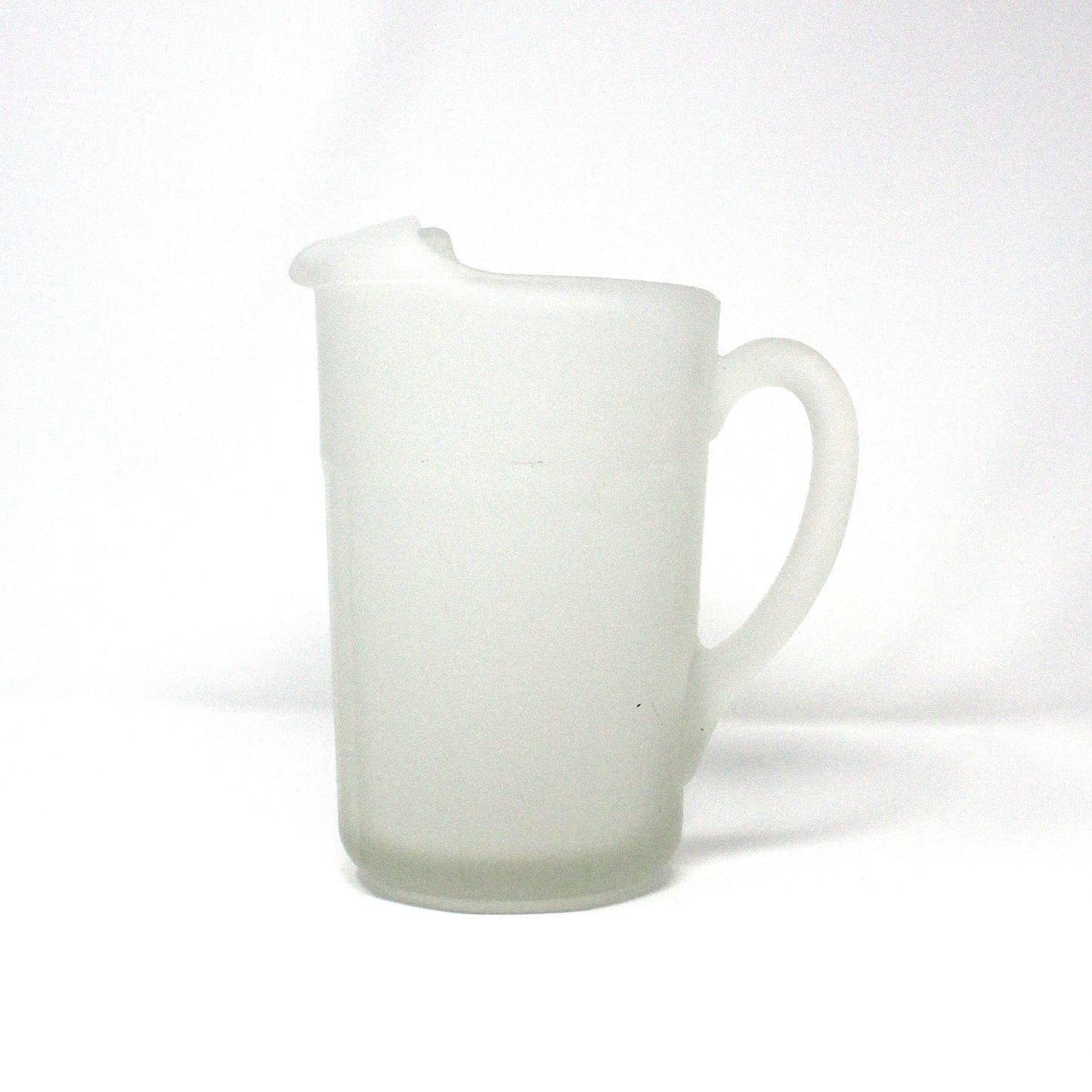 Pitcher, Paneled White Frosted Glass, Serving Pitcher, Vintage