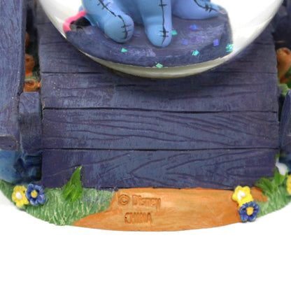 Snowglobe, Disney, Eeyore On Wooden Bridge With Flowers, Mini Snow Globe Collectible