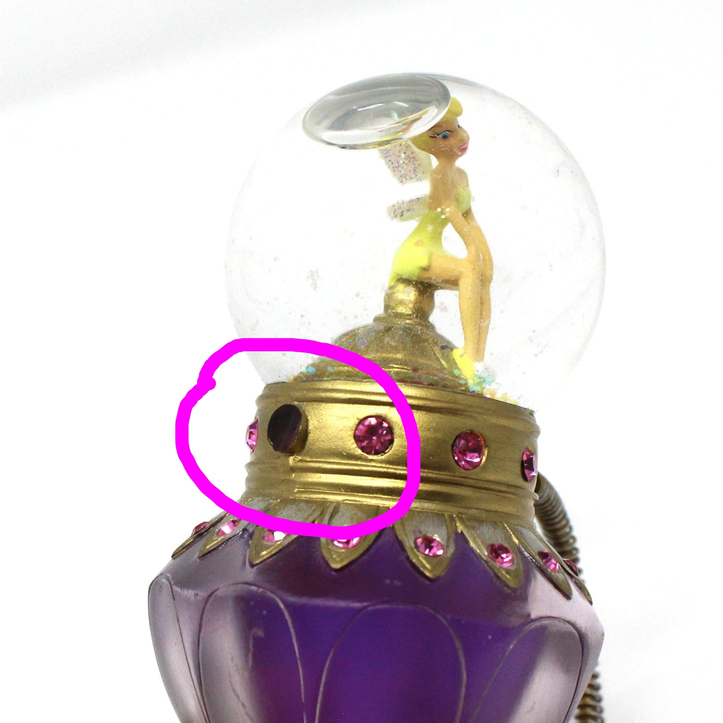 Snowglobe, Disney, Tinkerbell Atomizer Perfume Bottle, Mini Snow Globe, 2006