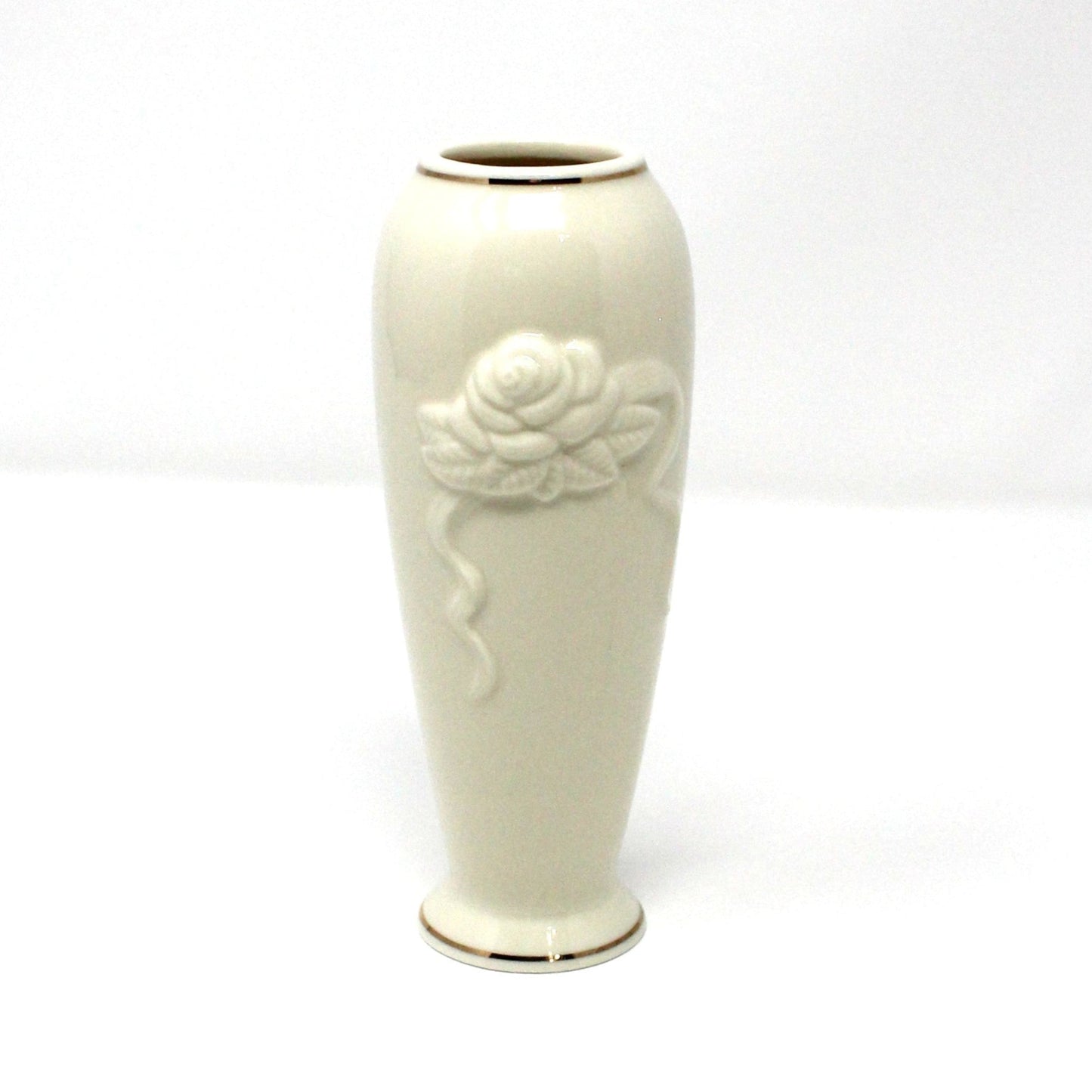 Bud Vase, Lenox, Rosebud Collection, Embossed Rose, Vintage, 6"