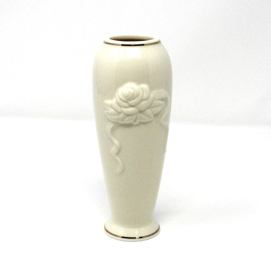 Bud Vase, Lenox, Rosebud Collection, Embossed Rose, Vintage, 6"