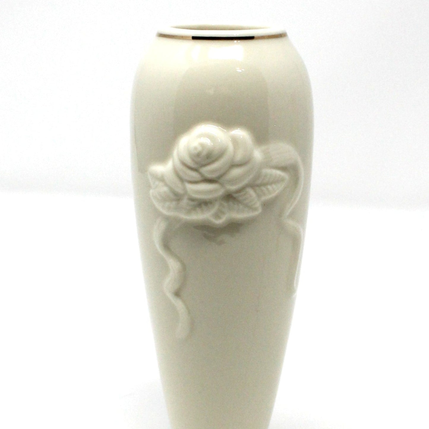 Bud Vase, Lenox, Rosebud Collection, Embossed Rose, Vintage, 6"