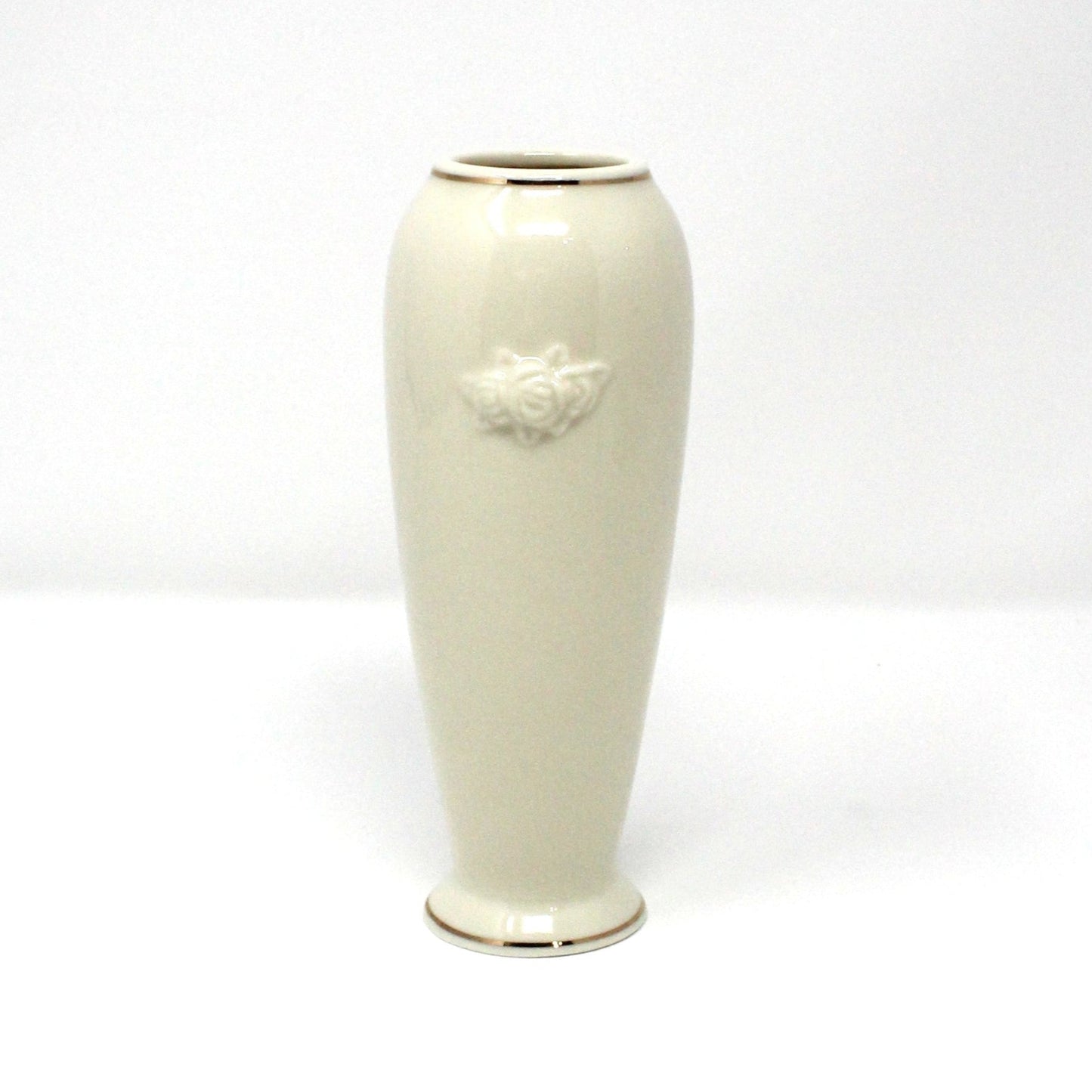 Bud Vase, Lenox, Rosebud Collection, Embossed Rose, Vintage, 6"