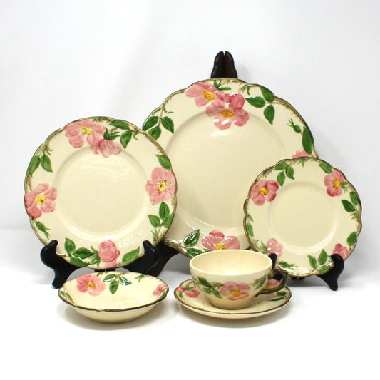 Dinnerware, Franciscan, Desert Rose, Service for 5, 30 Pcs, Vintage USA, 1960's