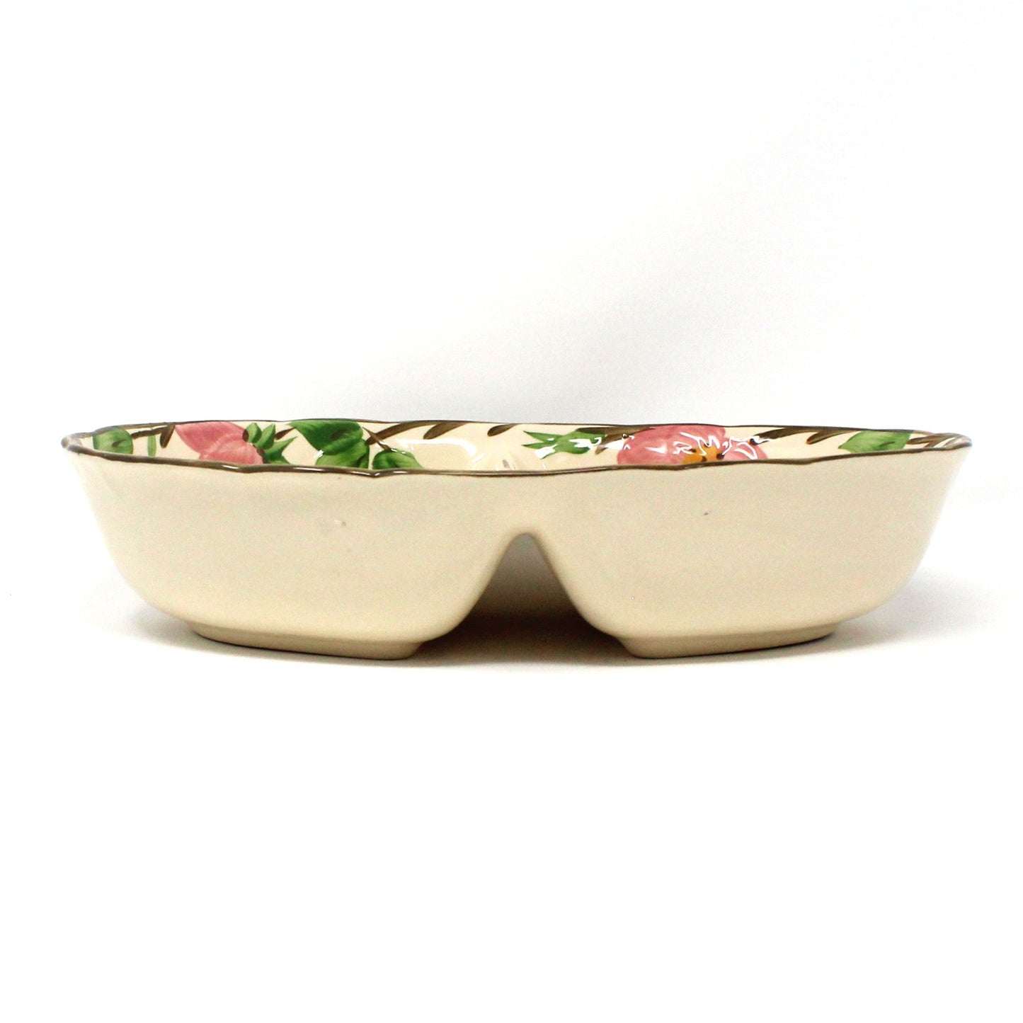 Vegetable Bowl, Divided, 2 Sections, Franciscan, Desert Rose, Oval Vintage England, 1980's