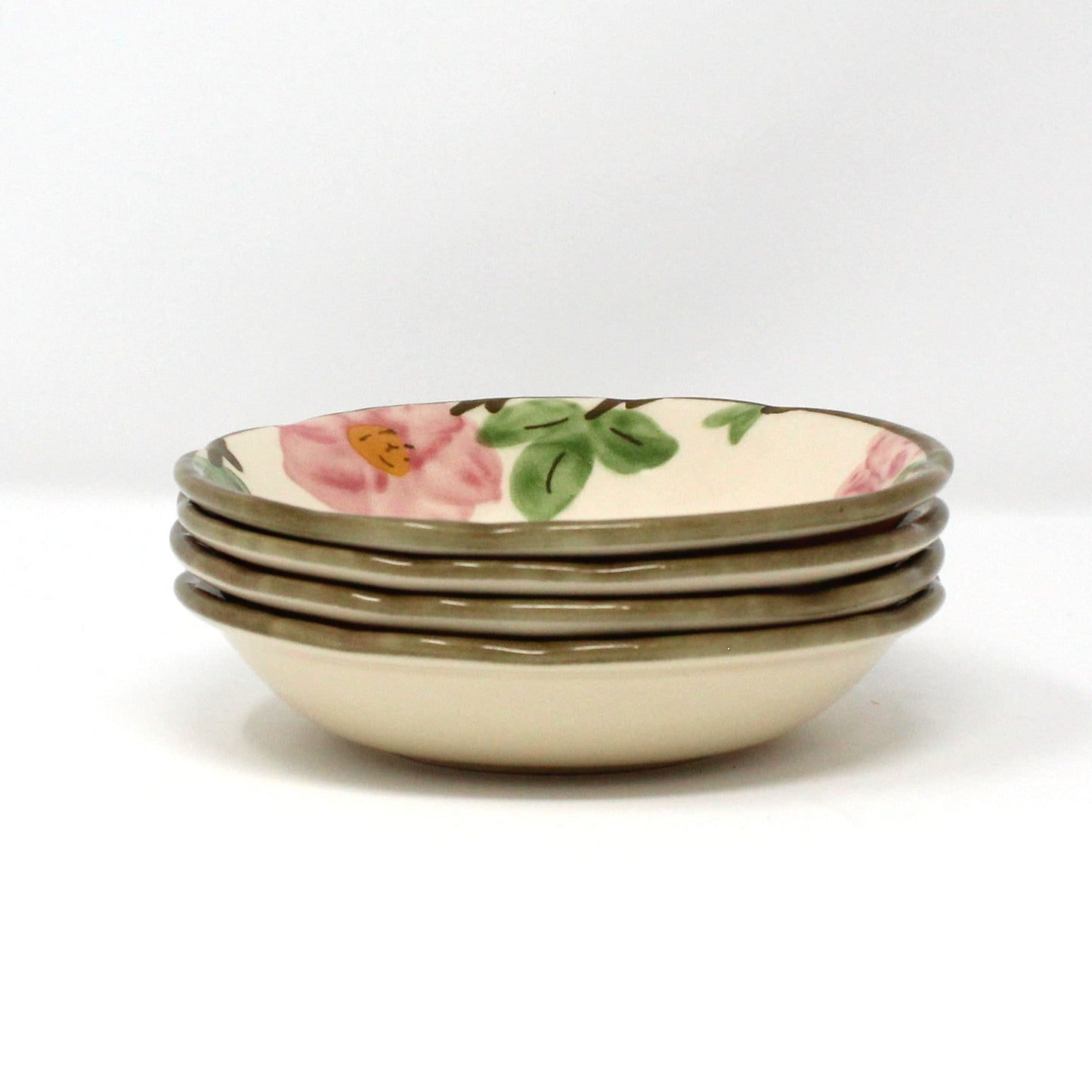 Fruit / Dessert Bowls, Franciscan, Desert Rose, Set of 4, Vintage England