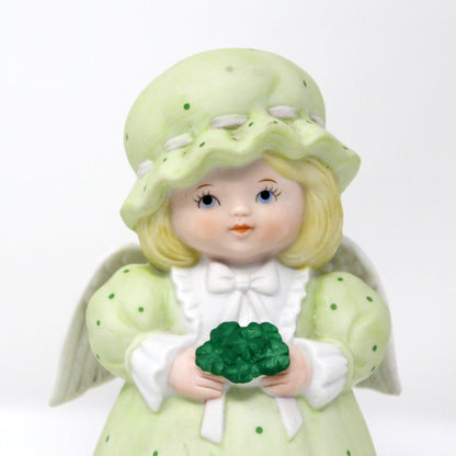 Musical Figurine, Irish Girl Angel, Plays When Irish Eyes Are Smiling, March Angel, Vintage