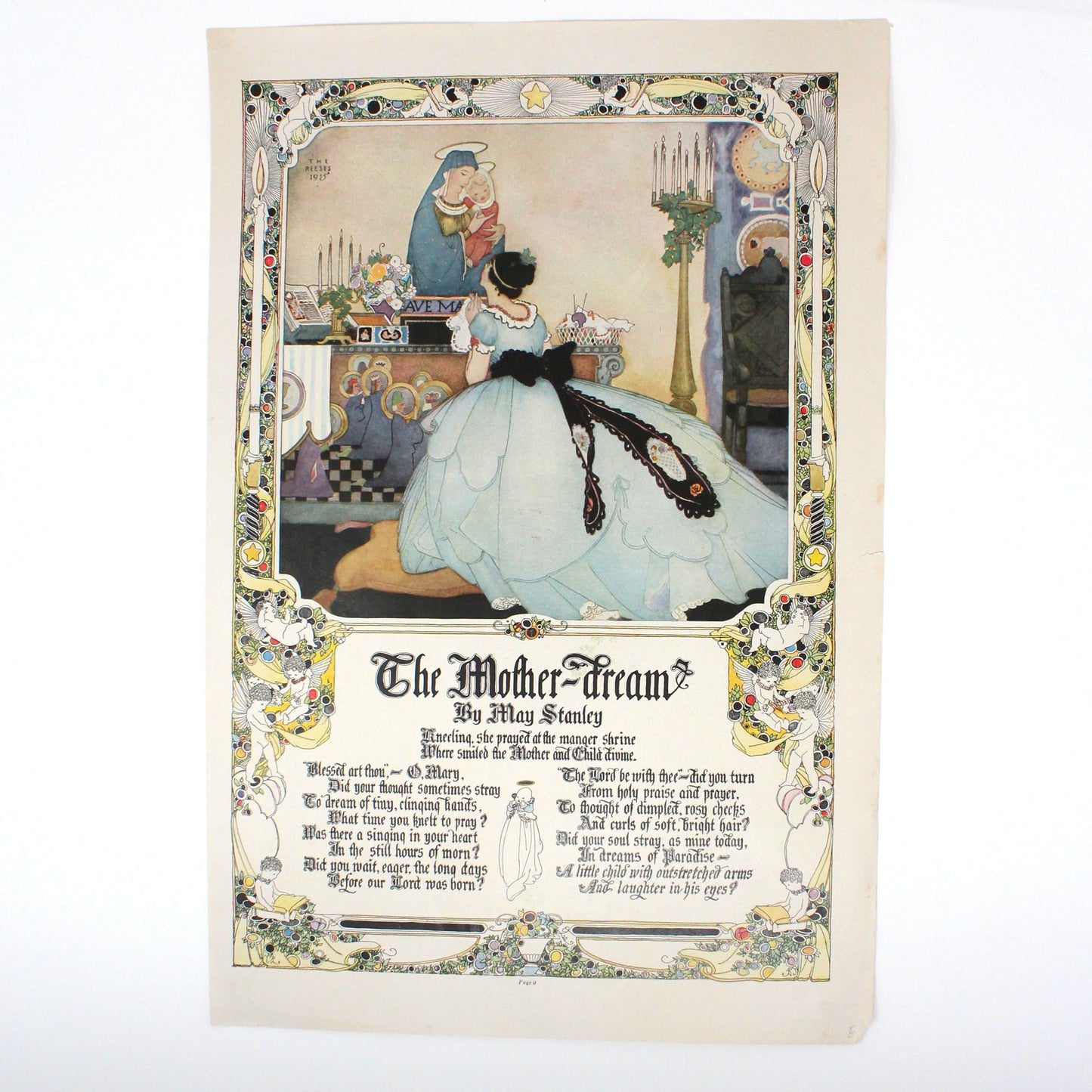 Magazine Print, 1915, The Mother - Dream, Poem by May Stanley, Original Magazine Page, Antique Extremely RARE