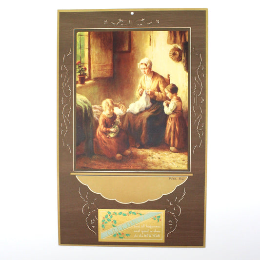 Advertising Calendar, Mother's Helpers, Original Calendar Sample, Vintage