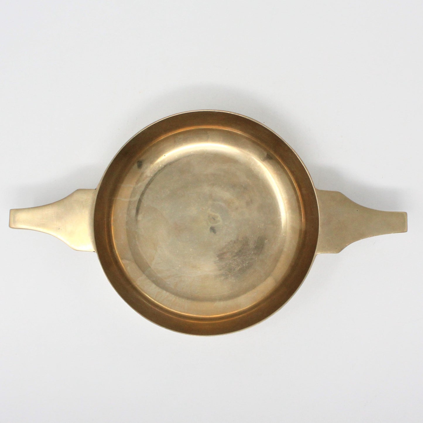 Drinking Handled Ceremonial Bowl, Loving Cup, Scottish Quaich, Brass, Vintage, 20oz