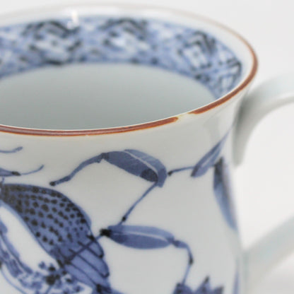 Mug, Fitz & Floyd, Yamadori Pattern, Blue Bird on Branch, Sometsuke Japan, Vintage, SOLD