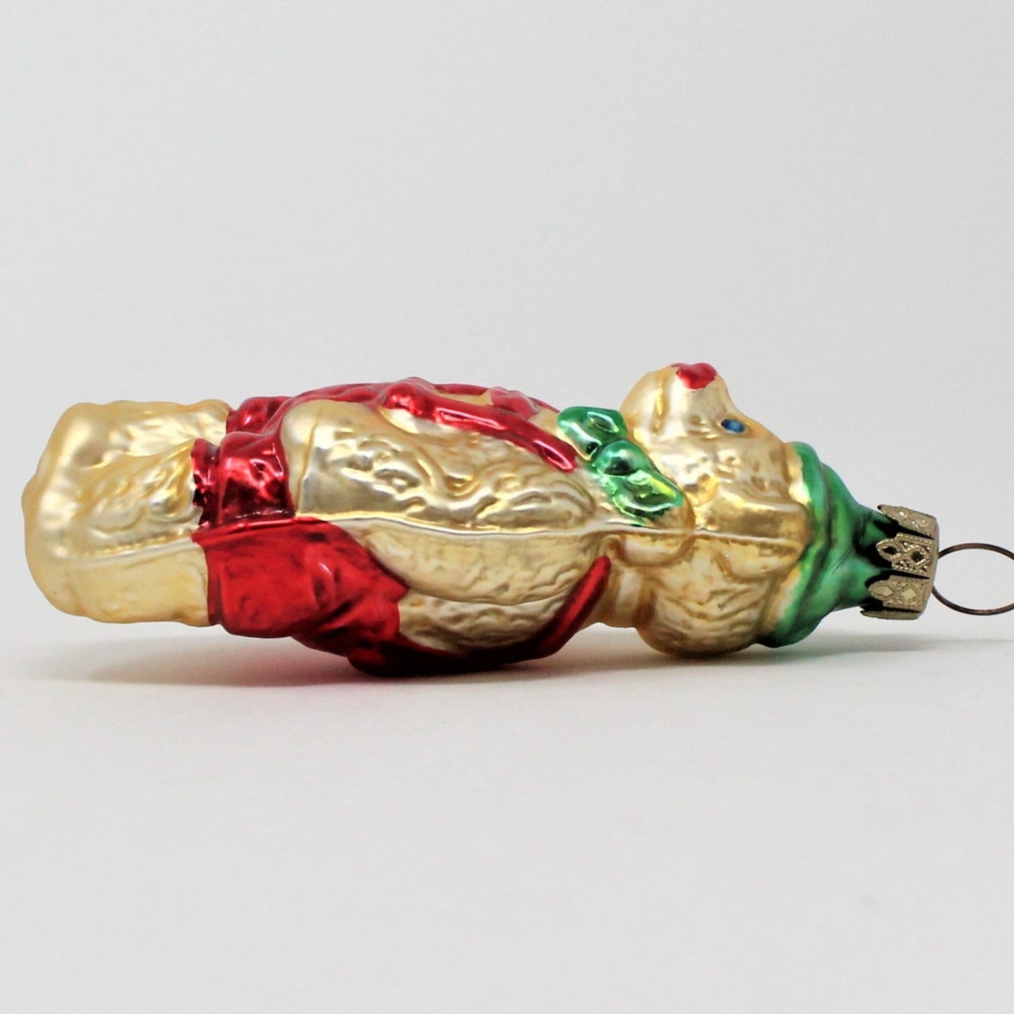 Ornaments, Whitehurst, Figural Bear with Lederhosen , Gold, Red, Green, Vintage Germany