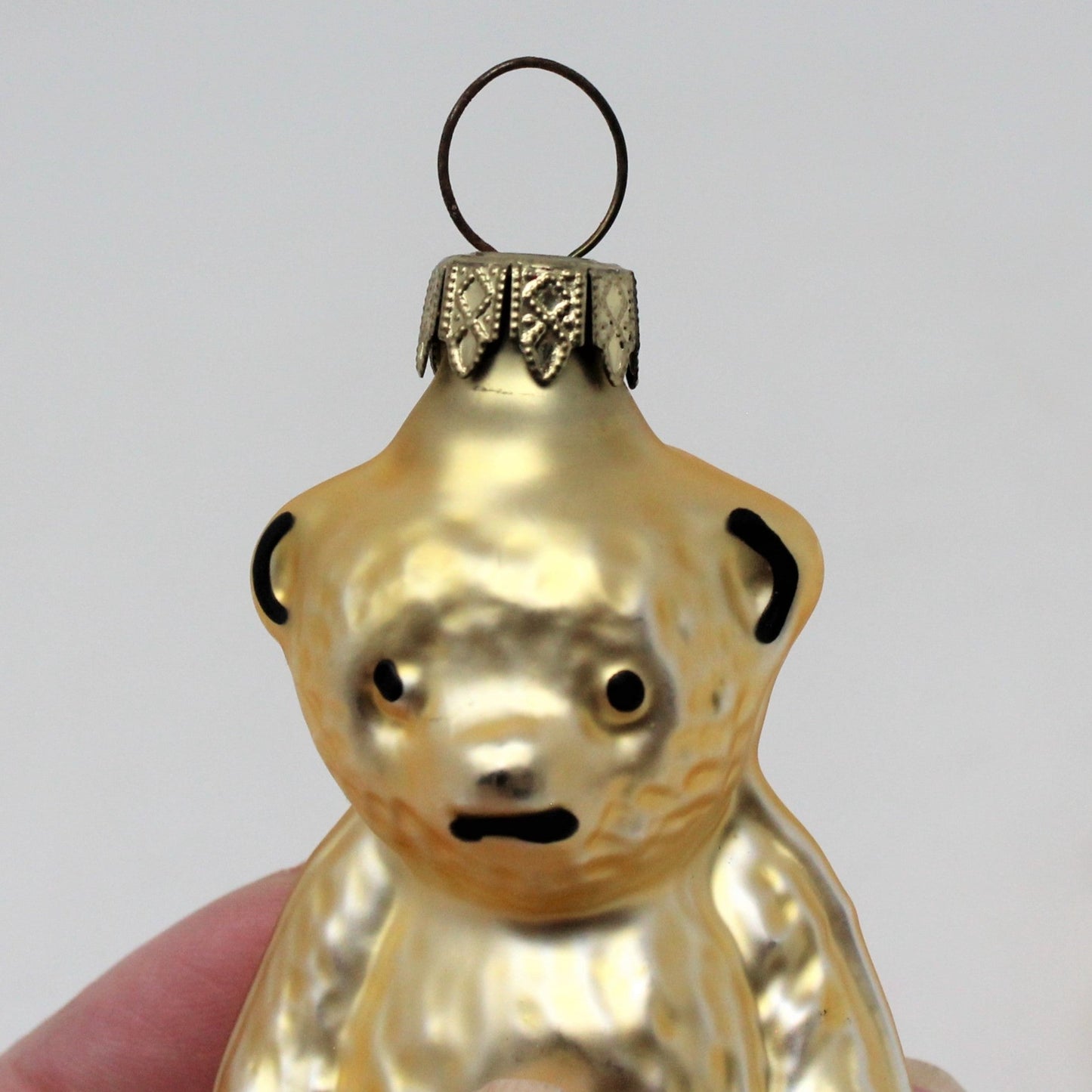 Ornament, Whitehurst, Figural Teddy Bears, Gold and Red, Set of 2, Vintage Germany