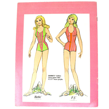 Paper Doll Book, Whitman, Barbie & PJ Goin' Camping, Uncut, Vintage 1974