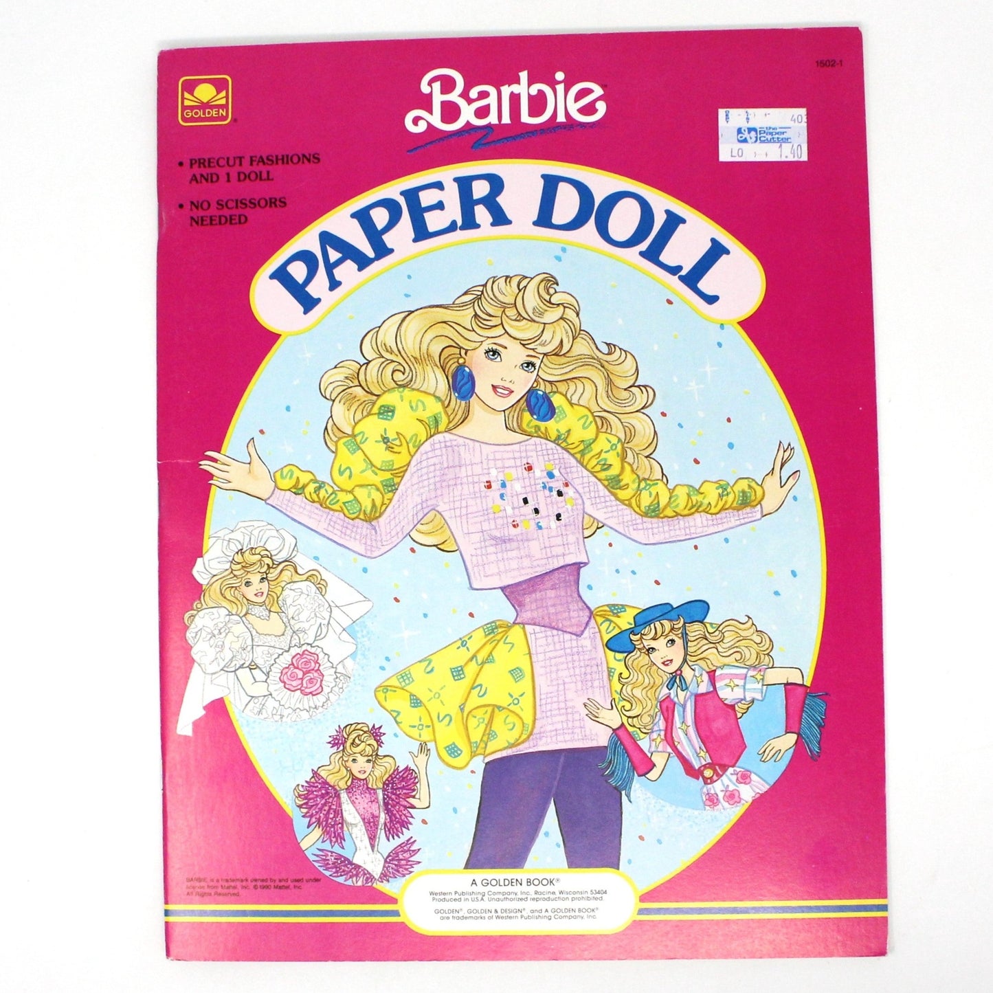 Paper Doll Book, Golden Book, Barbie Fantasy Fashion, Uncut, Vintage 1990