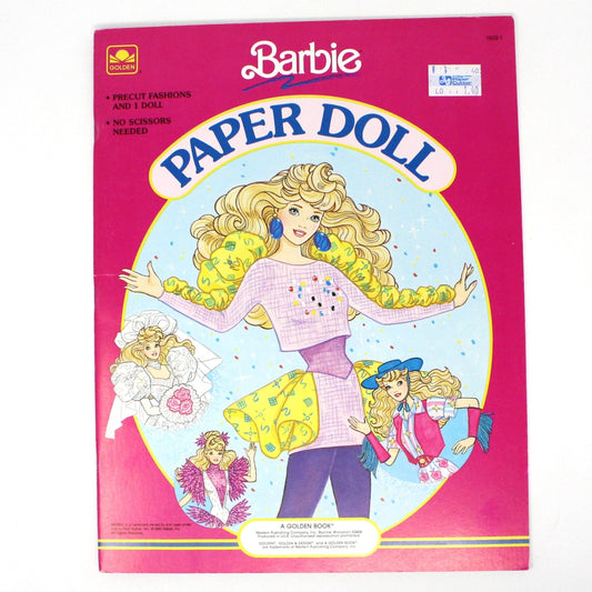 Paper Doll Book, Golden Book, Barbie Fantasy Fashion, Uncut, Vintage 1990