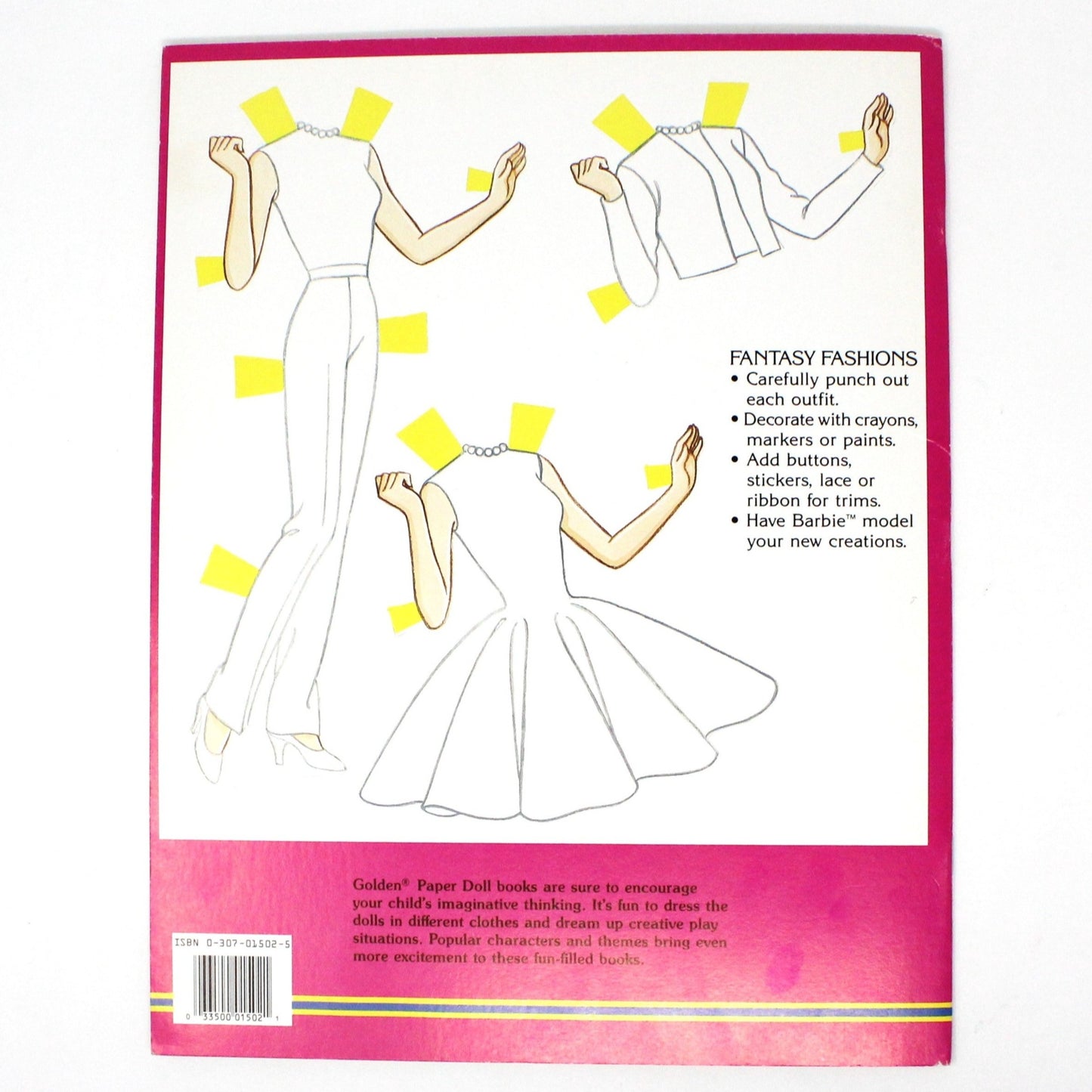 Paper Doll Book, Golden Book, Barbie Fantasy Fashion, Uncut, Vintage 1990