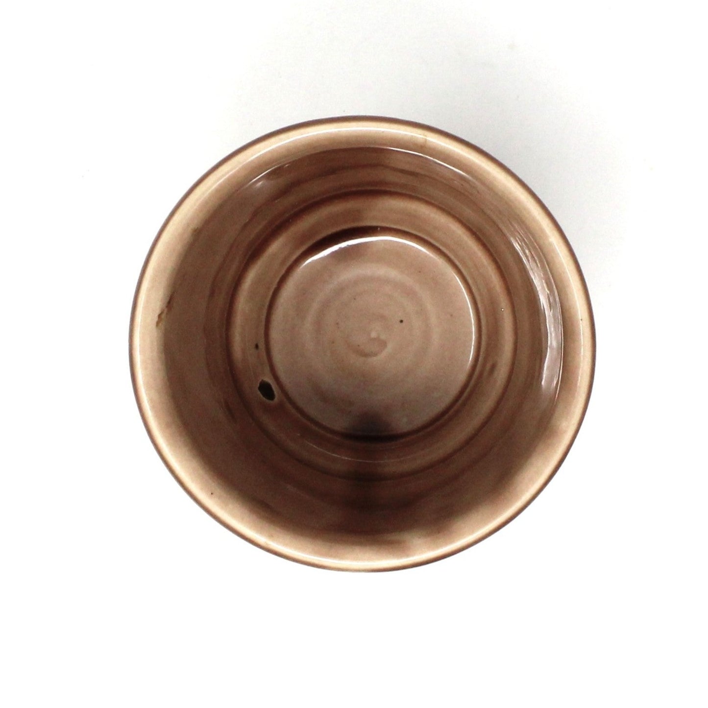 Planter, McCoy Pottery Bamboo with Attached Saucer, 0372 Tan / Brown, Vintage