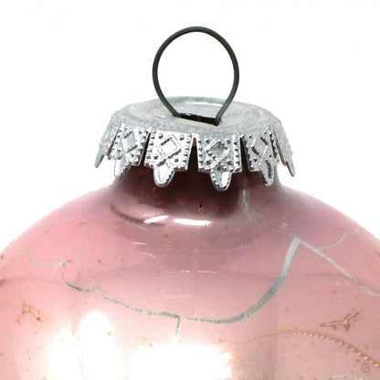 Ornaments, Glass Ball, Bronner's Austria, Baby's First Christmas Pink, Vintage Christmas