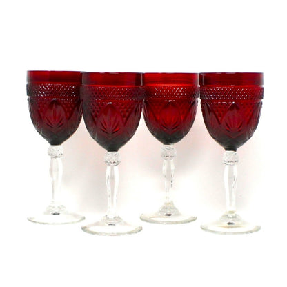 Water Goblets, Luminarc / Cristal D'Arques-Durand, Antique Ruby, Set of 4