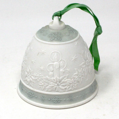 Ornaments, Lladro, Annual Christmas Bell, Green 1992, Porcelain, Vintage, SOLD