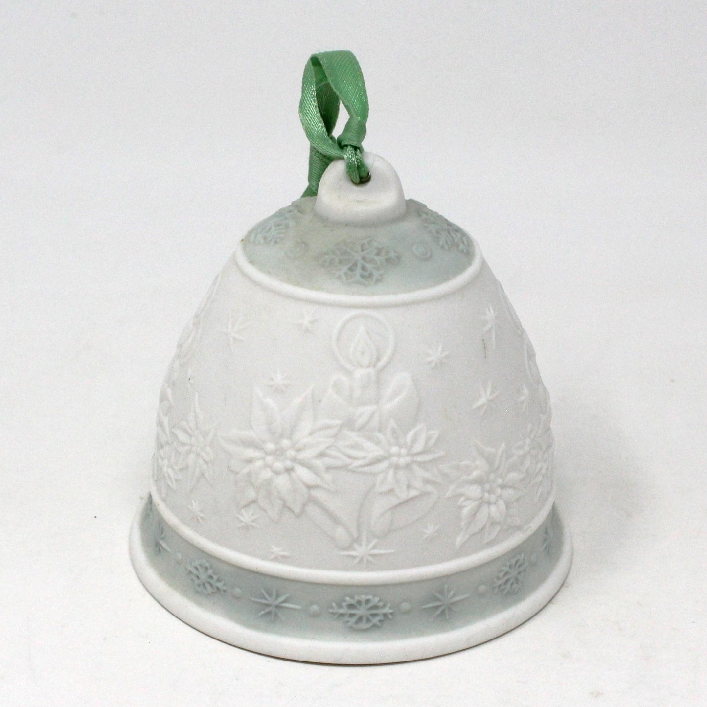 Ornaments, Lladro, Annual Christmas Bell, Green 1992, Porcelain, Vintage, SOLD