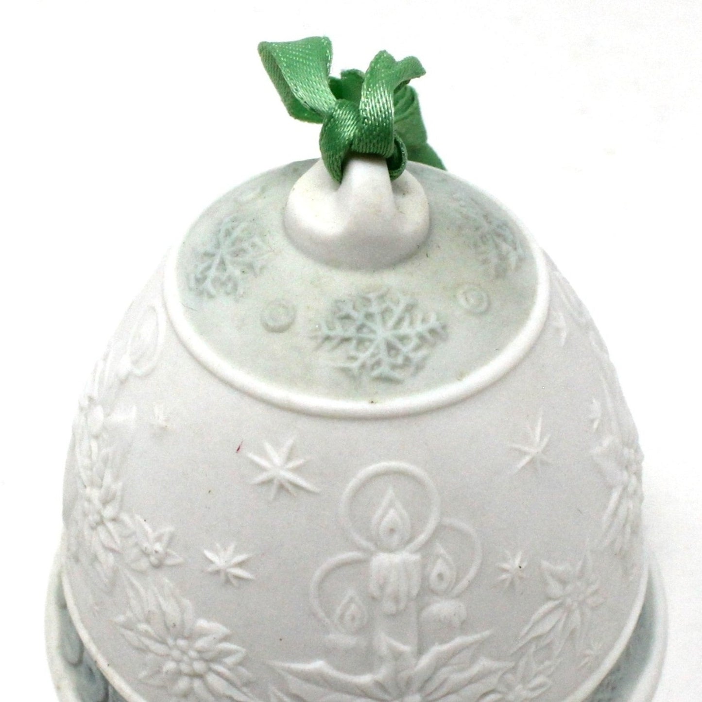 Ornaments, Lladro, Annual Christmas Bell, Green 1992, Porcelain, Vintage, SOLD