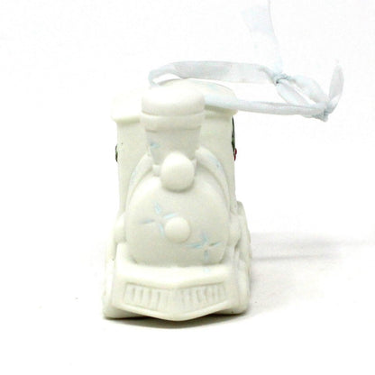 Ornament, Silvestri, Train, White Porcelain Bisque, Vintage