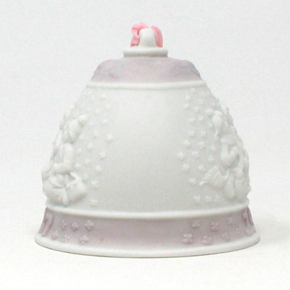 Ornaments, Lladro, Annual Christmas Bell, Pink 1987, Porcelain, Vintage