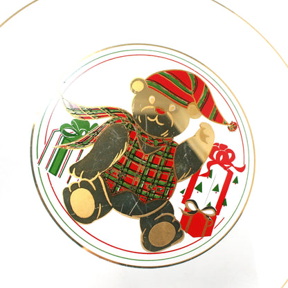 Tray, Culver, Christmas Yule Teddy Bear, Serving Tray / Plate, Vintage