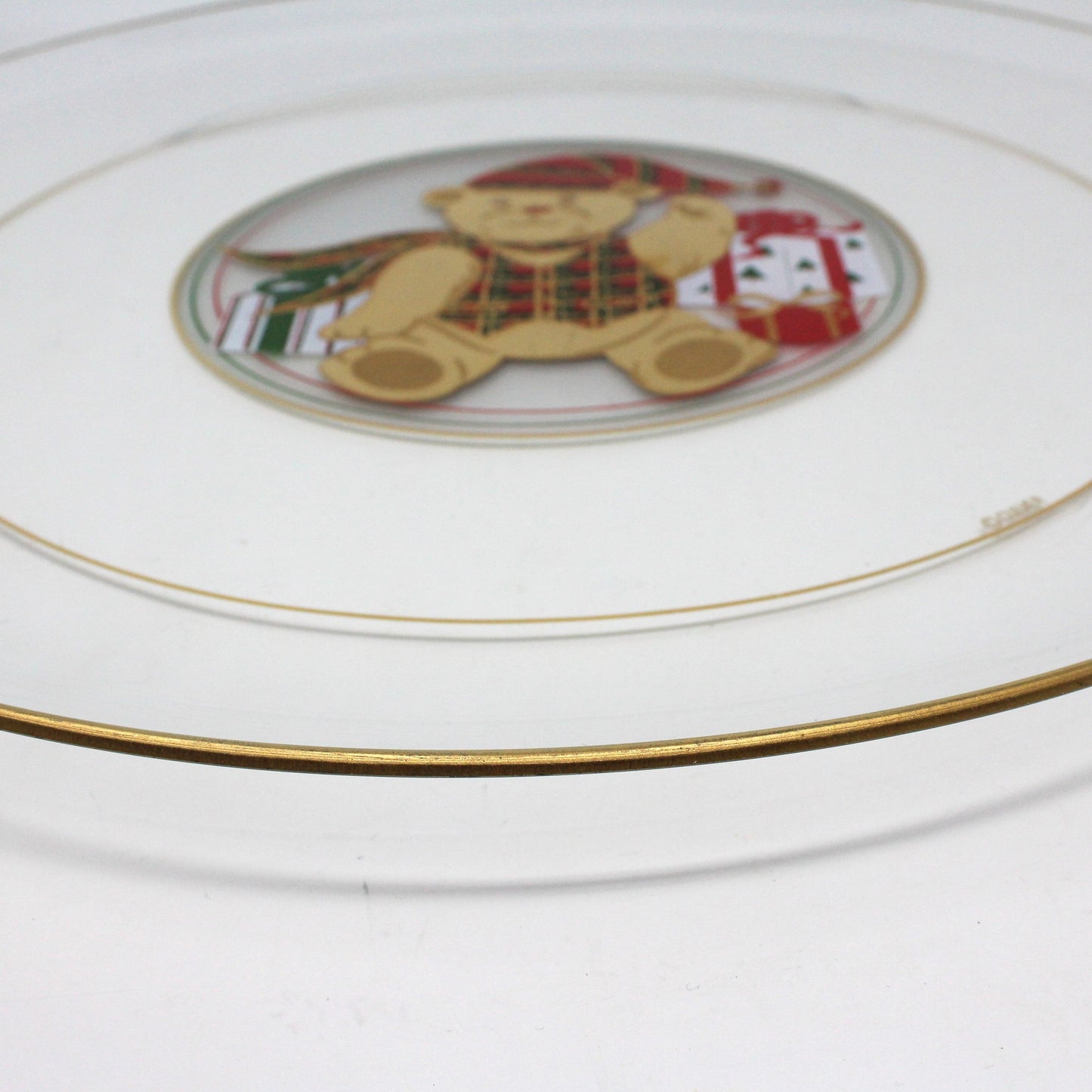 Tray, Culver, Christmas Yule Teddy Bear, Serving Tray / Plate, Vintage