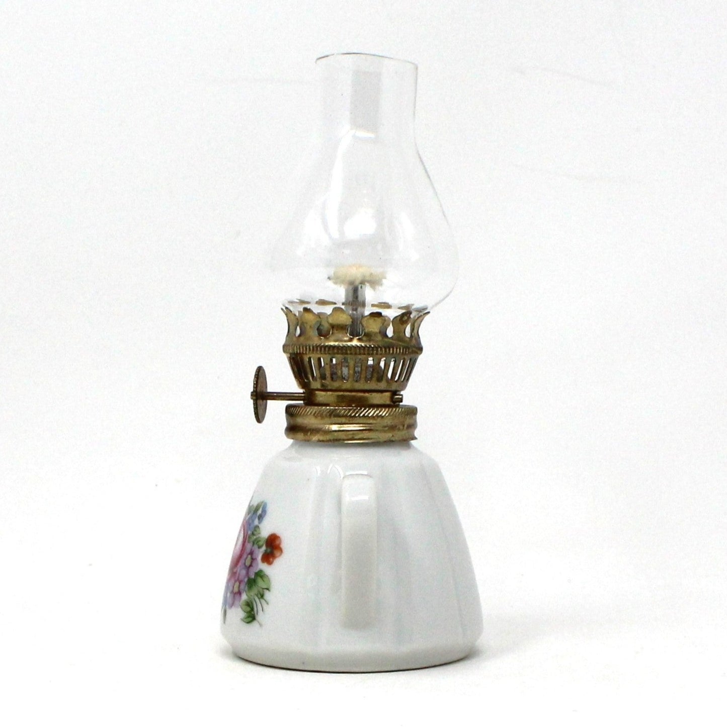 Oil Lamp, Mini Teapot Shaped Porcelain Lamp, Vintage Japan