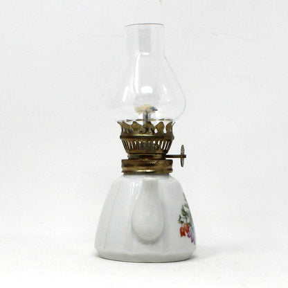 Oil Lamp, Mini Teapot Shaped Porcelain Lamp, Vintage Japan