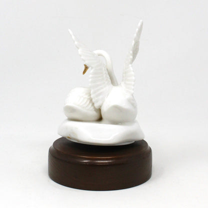 Music Box, Double Swans, Plays Lara's Theme - Somewhere My Love, Porcelain, Vintage