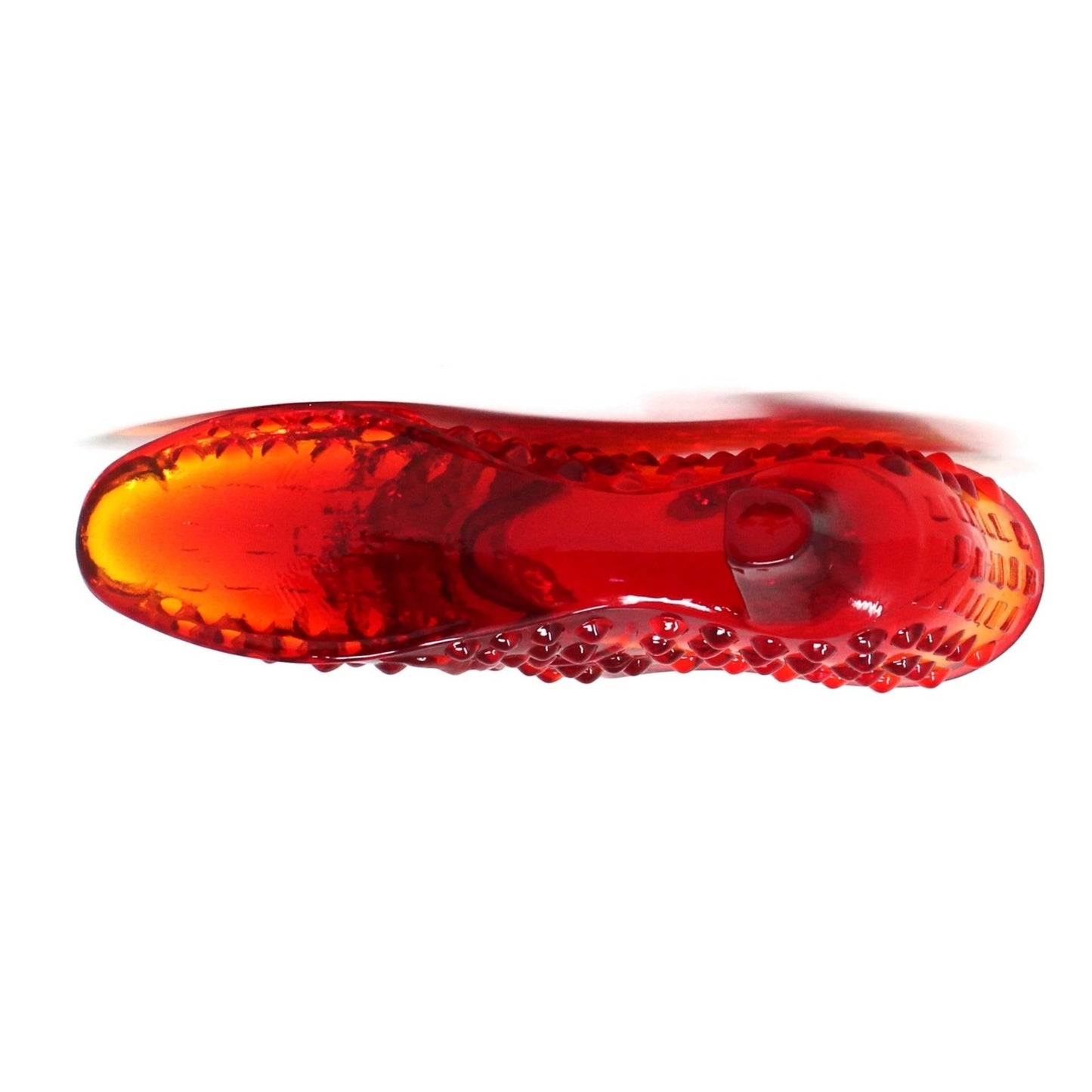 Shoe, Fenton Slipper, Hobnail Orange / Amberina Glass, Vintage